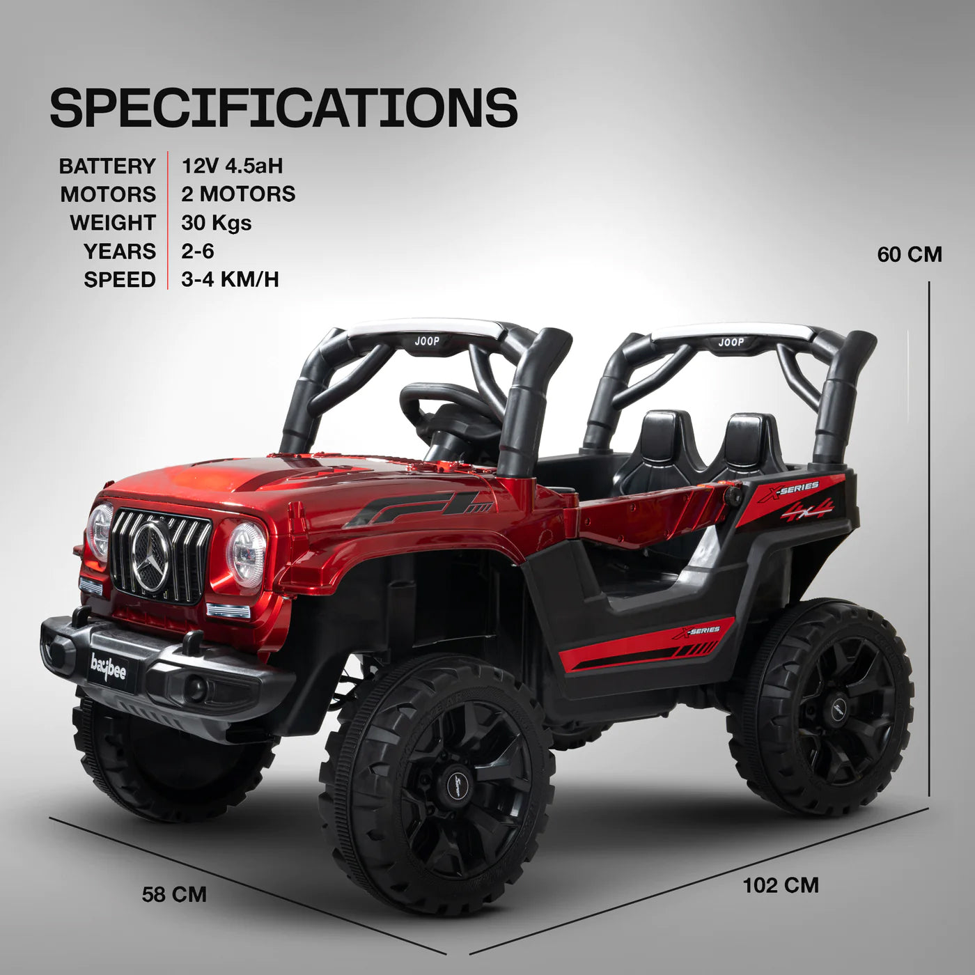 4x4 Motor Kids Battery Operated Electric Jeep for 1, 2, 3, 4, 5, 6 Years | Remote Control + Manual Steering Drive + Mobile App | Kids Jeeps | Most Gifted Car 4x4 Motor Kids Battery Operated Electric Jeep for 1, 2, 3, 4, 5, 6 Years | Remote Control + Manual Steering Drive + Mobile App | Kids Jeeps | Most Gifted Car